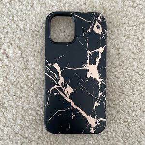 NIB IPhone 12 / 12 Pro Casely bold marble case black gold